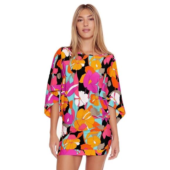 Trina Turk Gemini Floral Swim Tunic Cover-Up S/P - Picture 1 of 6